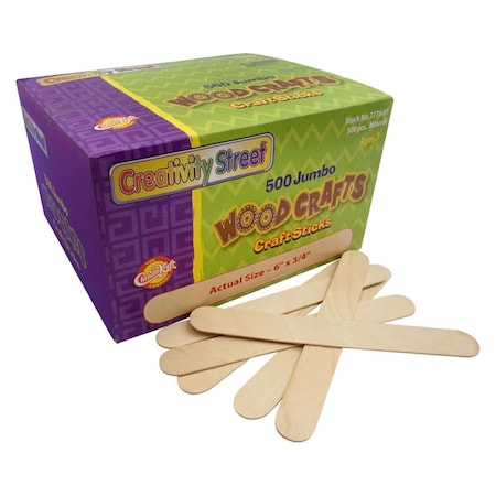 Pacon Natural Creativity Street Jumbo Craft Sticks - 500 Piece, 2PK CK-377601-2